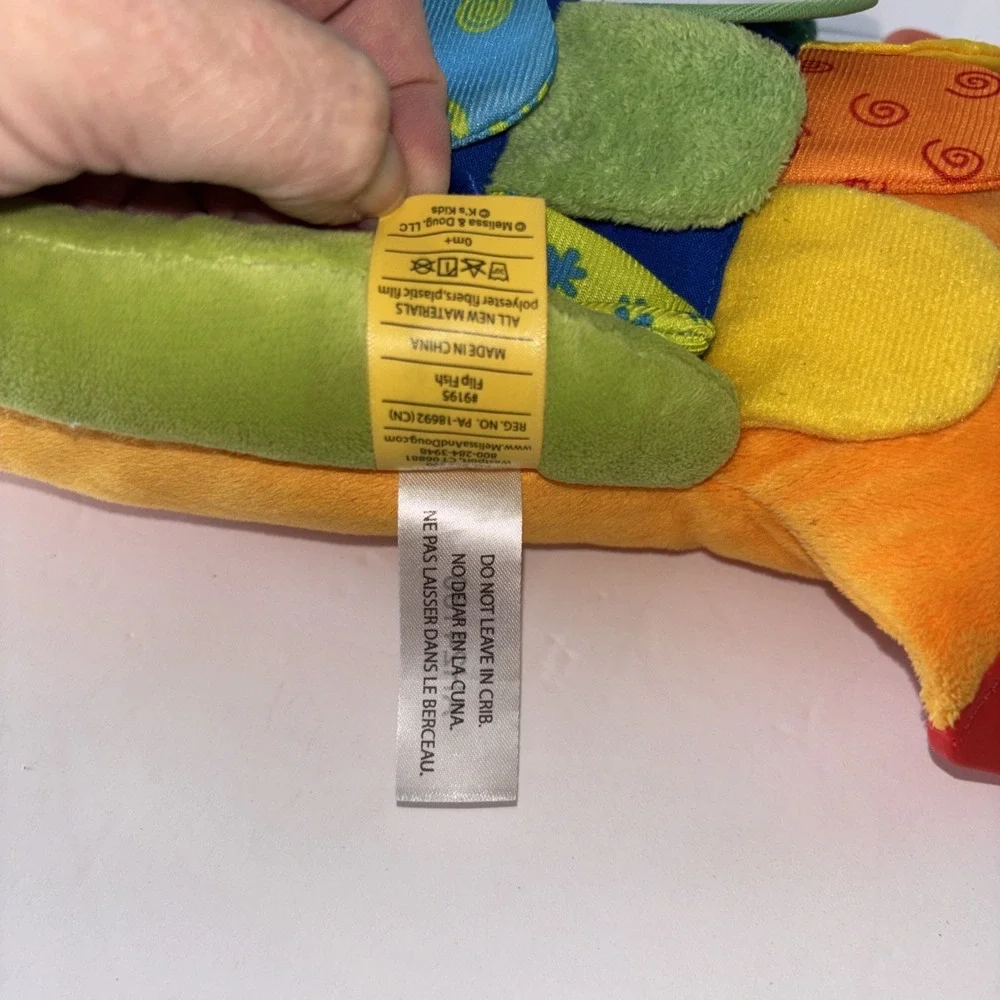 Melissa & Doug  K's Kids Plush FLIP FISH Baby Sensory Learning Toy Crinkle Tabs